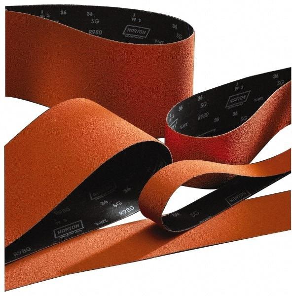 Norton - 3/4" Wide x 20-1/2" OAL, 40 Grit, Ceramic Abrasive Belt - Ceramic, Coarse, Coated, Y Weighted Cloth Backing, Series R980 - Top Tool & Supply