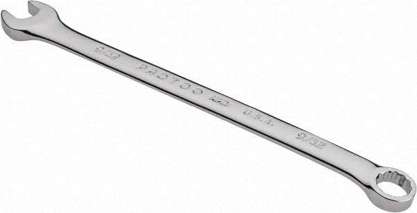 Proto - 9/32" 12 Point Combination Wrench - 5-11/16" OAL, Steel, Chrome Finish - Top Tool & Supply