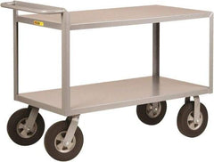 Little Giant - 1,500 Lb Capacity, 30" Wide x 66" Long x 38-1/2" High Shelf Cart - 2 Shelf, Steel, 2 Rigid/2 Swivel Casters - Top Tool & Supply