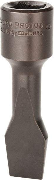 Proto - 1/2" Drive, 5/8" Wide x 0.11" Thick Blade, Standard Slotted Screwdriver Socket - 3-5/32" OAL - Top Tool & Supply