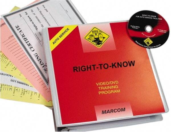 Marcom - Right to Know for Auto Service Facilities, Multimedia Training Kit - 21 Minute Run Time DVD, English and Spanish - Top Tool & Supply