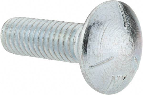 Value Collection - 3/8-16 UNC 1-1/4" Length Under Head, Standard Square Neck, Carriage Bolt - Grade 5 Steel, Zinc-Plated Finish - Top Tool & Supply