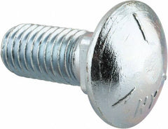 Value Collection - 1/2-13 UNC 1-1/4" Length Under Head, Standard Square Neck, Carriage Bolt - Grade 5 Steel, Zinc-Plated Finish - Top Tool & Supply