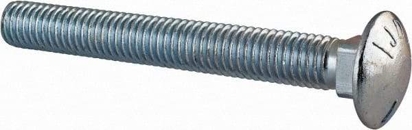 Value Collection - 1/2-13 UNC 4" Length Under Head, Standard Square Neck, Carriage Bolt - Grade 5 Steel, Zinc-Plated Finish - Top Tool & Supply