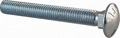 Value Collection - 1/2-13 UNC 4" Length Under Head, Standard Square Neck, Carriage Bolt - Grade 5 Steel, Zinc-Plated Finish - Top Tool & Supply