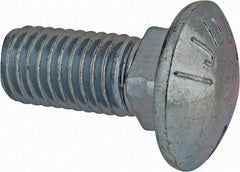 Value Collection - 5/8-11 UNC 1-1/2" Length Under Head, Standard Square Neck, Carriage Bolt - Grade 5 Steel, Zinc-Plated Finish - Top Tool & Supply