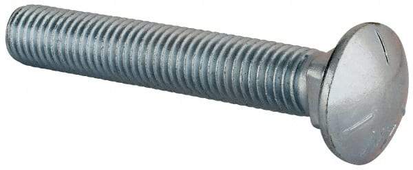 Value Collection - 5/8-11 UNC 4" Length Under Head, Standard Square Neck, Carriage Bolt - Grade 5 Steel, Zinc-Plated Finish - Top Tool & Supply