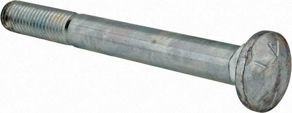 Value Collection - 5/8-11 UNC 6" Length Under Head, Standard Square Neck, Carriage Bolt - Grade 5 Steel, Zinc-Plated Finish - Top Tool & Supply