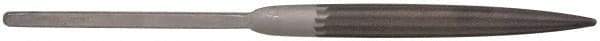 Grobet - 8-1/2" Needle Precision Swiss Pattern Half Round File - 15/32" Width Diam x 9/64" Thick, Handle - Top Tool & Supply