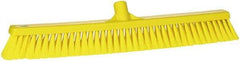 Vikan - 24" Fine Particle Synthetic Push Broom - 2" Bristle Length, Plastic Block, European Threaded Handle Connection - Top Tool & Supply