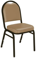 NPS - Vinyl Beige Stacking Chair - Mocha Frame, 17 Inch Wide x 21 Inch Deep x 34 Inch High - Top Tool & Supply