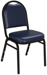 NPS - Vinyl Blue Stacking Chair - Black Frame, 17 Inch Wide x 21 Inch Deep x 34 Inch High - Top Tool & Supply