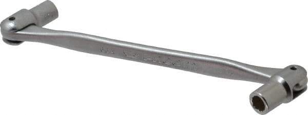 Facom - 6 x 7", 12 Point, Satin Chrome Coated, Double Flex-End Socket Wrench - 7-27/64" OAL, 23mm Head Thickness - Top Tool & Supply