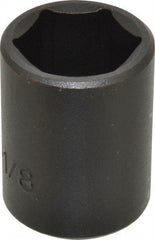 Proto - 1/2" Drive 1-1/8" Standard Impact Socket - 6 Points, 2" OAL - Top Tool & Supply