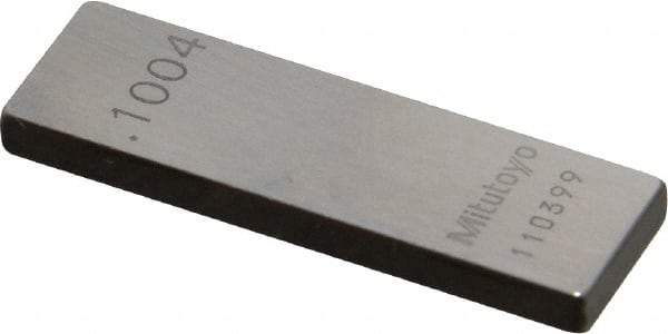 Mitutoyo - 0.1004" Rectangular Steel Gage Block - Accuracy Grade 0, Includes Certificate of Inspection - Top Tool & Supply