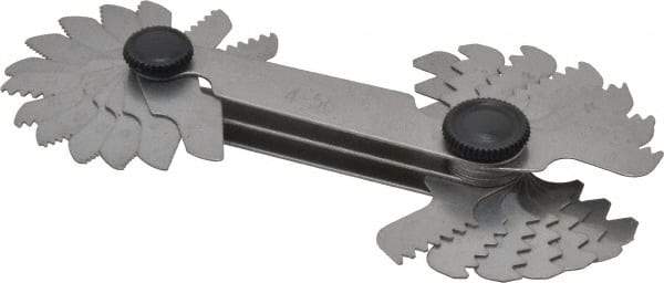 Value Collection - 28 Leaf, 0.5 to 6mm Pitch Range, 4 to 56 TPI Range, Screw Pitch Gage - Top Tool & Supply