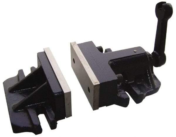 Interstate - 8" Jaw Width, Horizontal Stationary Machine Vise - Manual Operation, 1 Station, 13.39" Long x 3-3/16" Deep, 2-3/4" Jaw Height - Top Tool & Supply