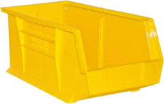 Durham - 14-5/8" Deep, Yellow Plastic Hang and Stack Bins - 7" High x 8-1/4" Wide x 14-5/8" Long - Top Tool & Supply