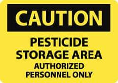 NMC - "Caution - Pesticide Storage Area - Authorized Personnel Only", 7" Long x 10" Wide, Rigid Plastic Safety Sign - Rectangle, 0.05" Thick, Use for Hazardous Materials - Top Tool & Supply