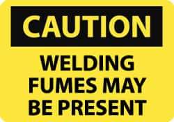 NMC - "Caution - Welding Fumes May Be Present", 7" Long x 10" Wide, Rigid Plastic Safety Sign - Rectangle, 0.05" Thick, Use for Hazardous Materials - Top Tool & Supply