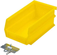 Triton - 7-3/8" Deep, Yellow Polypropylene Hopper Stacking Bin - 3" High x 4-1/8" Wide x 7-3/8" Long - Top Tool & Supply