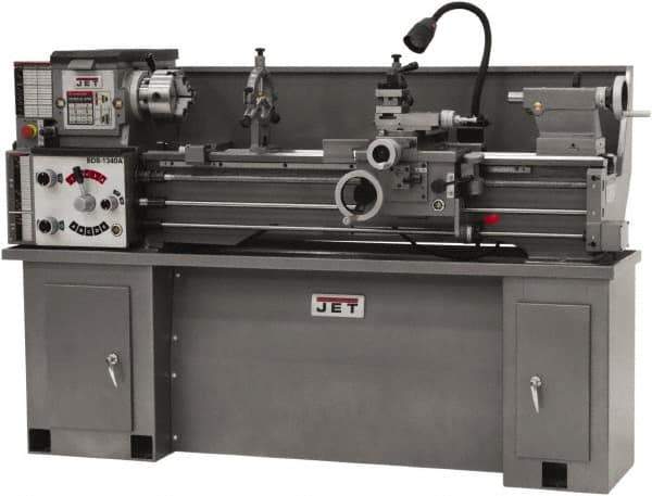 Jet - 13" Swing, 40" Between Centers, 230 Volt, Single Phase Bench Lathe - 5MT Taper, 2 hp, 60 to 1,240 RPM, 1-3/8" Bore Diam, 32" Deep x 45" High x 71" Long - Top Tool & Supply