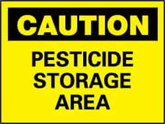 NMC - "Caution - Pesticide Storage Area", 10" Long x 14" Wide, Pressure-Sensitive Vinyl Safety Sign - Rectangle, 0.004" Thick, Use for Hazardous Materials - Top Tool & Supply