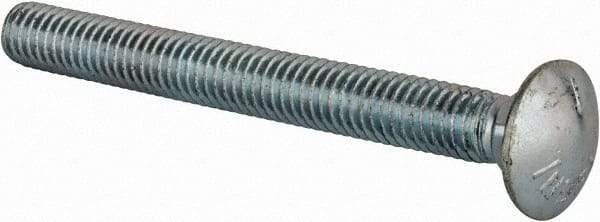 Value Collection - 3/8-16 UNC 3-1/2" Length Under Head, Standard Square Neck, Carriage Bolt - Grade 5 Steel, Zinc-Plated Finish - Top Tool & Supply