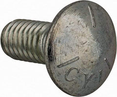 Value Collection - 7/16-14 UNC 1" Length Under Head, Standard Square Neck, Carriage Bolt - Grade 5 Steel, Zinc-Plated Finish - Top Tool & Supply