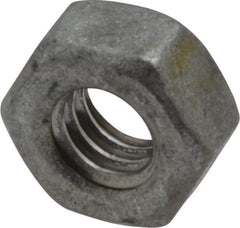 Value Collection - 1/4-20 UNC Steel Right Hand Hex Nut - 7/16" Across Flats, 7/32" High, Hot Dipped Galvanized Finish - Top Tool & Supply