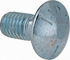 Value Collection - 1/2-13 UNC 1" Length Under Head, Standard Square Neck, Carriage Bolt - Grade 5 Steel, Zinc-Plated Finish - Top Tool & Supply