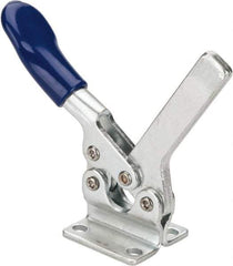 Gibraltar - 200 Lb Holding Capacity, Horizontal Handle, Manual Hold Down Toggle Clamp - 78° Handle Movement, 87° Bar Opening, Solid Bar, Flanged Base, Electro-Plated Zinc, Carbon Steel - Top Tool & Supply