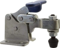 Gibraltar - 750 Lb Holding Capacity, Horizontal Handle, Manual Hold Down Toggle Clamp - 160° Handle Movement, 88° Bar Opening, U-Bar, Flanged Base, Carbon Steel - Top Tool & Supply