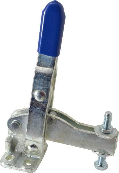 Gibraltar - 1,000 Lb Holding Capacity, Vertical Handle, Manual Hold Down Toggle Clamp - 64° Handle Movement, 76° Bar Opening, U-Bar, Flanged Base, Electro-Plated Zinc, Carbon Steel - Top Tool & Supply