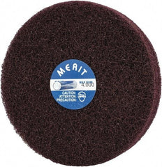 Merit Abrasives - 5" Diam, Medium Mounted Scrubber Buffing Wheel - 3 Ply, Medium Grade, 1/4" Shank Diam, 4,000 RPM - Top Tool & Supply