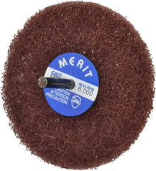 Merit Abrasives - 4" Diam, Medium Mounted Scrubber Buffing Wheel - 1 Ply, Medium Grade, 1/4" Shank Diam, 6,000 RPM - Top Tool & Supply