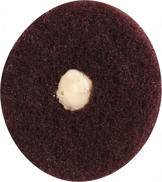 Merit Abrasives - 3" Diam, Medium Mounted Scrubber Buffing Wheel - 1 Ply, Very Fine Grade, 1/4" Shank Diam, 8,000 RPM - Top Tool & Supply