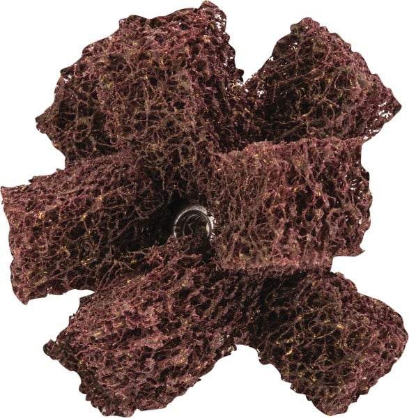 Merit Abrasives - 2" Diam Medium Density Cross Buff - 2 Plys, 8-32 Thread, Medium Grade, 12,000 Max RPM - Top Tool & Supply