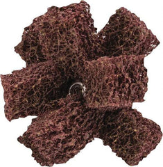 Merit Abrasives - 2" Diam Medium Density Cross Buff - 2 Plys, 8-32 Thread, Medium Grade, 12,000 Max RPM - Top Tool & Supply