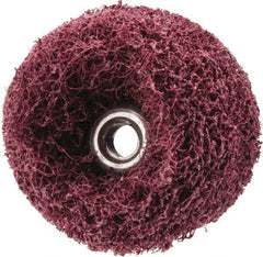 Merit Abrasives - 1" Diam Medium Density Cross Buff - 2 Plys, 8-32 Thread, Very Fine Grade, 25,000 Max RPM - Top Tool & Supply