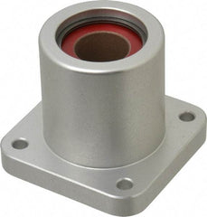 Pacific Bearing - 3/4" ID, 2.067" OAL x 2.38" OAH 4-Bolt Flange Mounted Bearing - 1,470 Lb Static Cap, 1-3/4" Btw Mnt Hole Ctrs, Aluminum - Top Tool & Supply