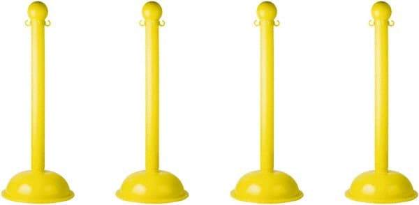 PRO-SAFE - 41" High, 3" Pole Diam, Warning Post - 16" Base Diam, Yellow Plastic Post - Top Tool & Supply