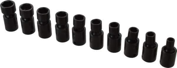 Proto - 10 Piece 3/8" Drive Standard Impact Socket Set - 6 Points, 8 to 17mm, Metric Measurement Standard - Top Tool & Supply