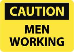 NMC - "Caution - Men Working", 10" Long x 14" Wide, Rigid Plastic Safety Sign - Rectangle, 0.05" Thick, Use for Accident Prevention - Top Tool & Supply