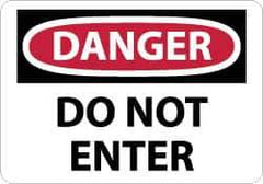 NMC - "Danger - Do Not Enter", 10" Long x 14" Wide, Rigid Plastic Safety Sign - Rectangle, 0.05" Thick, Use for Security & Admittance - Top Tool & Supply