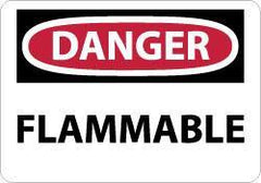 NMC - Danger - Flammable, Plastic Fire Sign - 10" Wide x 7" High - Top Tool & Supply