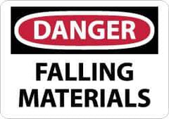 NMC - "Danger - Falling Materials", 14" Long x 20" Wide, Rigid Plastic Safety Sign - Rectangle, 0.05" Thick, Use for Accident Prevention - Top Tool & Supply