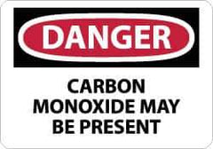 NMC - "Danger - Carbon Monoxide May Be Present", 7" Long x 10" Wide, Pressure-Sensitive Vinyl Safety Sign - Rectangle, 0.004" Thick, Use for Hazardous Materials - Top Tool & Supply