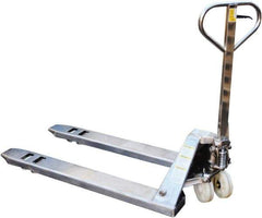 Vestil - 5,500 Lb Capacity, 7-3/4" Lift Stainless Steel Pallet Truck - 2-7/8" Min Lift Height, 48" Fork Length x 27" Fork Width, 27" Overall Width - Top Tool & Supply