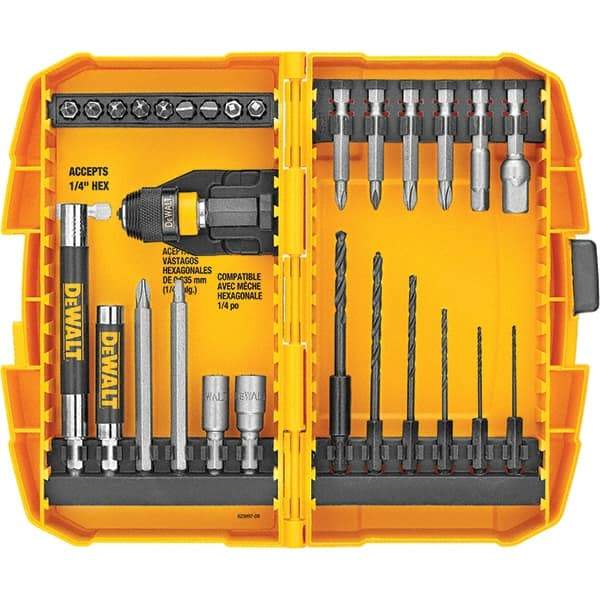 DeWALT - 28 Piece, Screwdriver Bit Set - #1, #2, 1/4" Drive - Top Tool & Supply